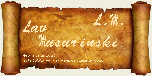 Lav Mušurinski vizit kartica